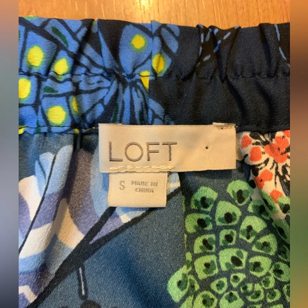 Ann Taylor LOFT Tropical Floral Hummingbird Skirt S